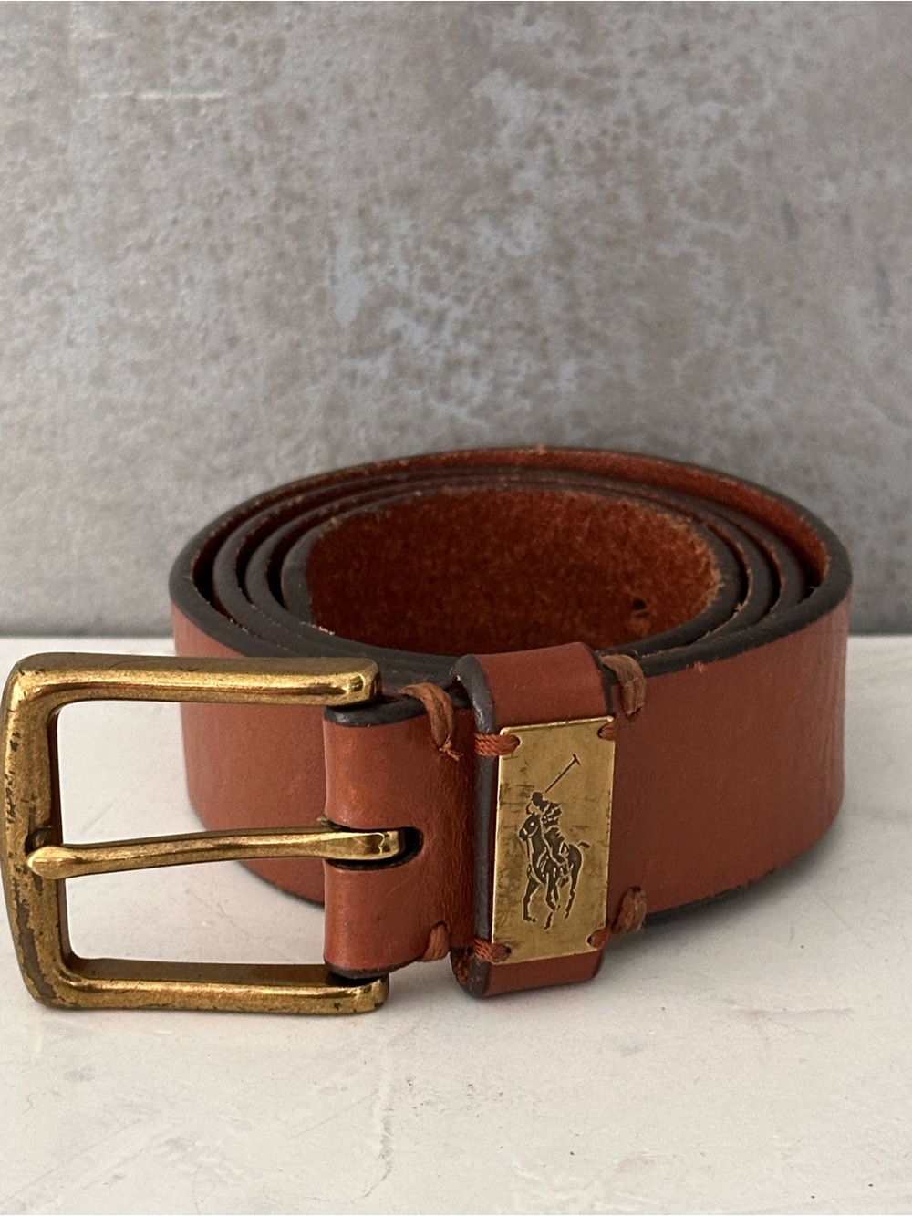 Vintage Ralph Lauren Polo brown leather belt 34